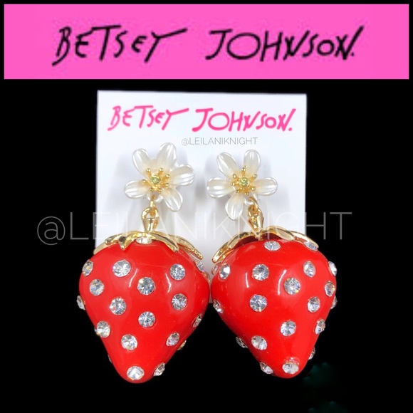 Betsey Johnson Berrylicious Strawberry Drop Earrings - Picture 16 of 16